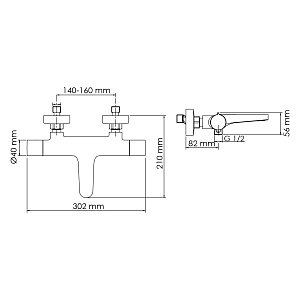 Смеситель для ванны WasserKRAFT Elbe 7411 Thermo купить в интернет-магазине сантехники Sanbest