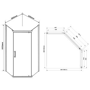 Душевой уголок Vincea Stresa VSP-1S900CLG 90x90 стекло прозрачное/профиль золото брашированное купить в интернет-магазине Sanbest