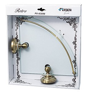 Полка стеклянная угловая FIXSEN RETRO FX-83803A купить в интернет-магазине сантехники Sanbest