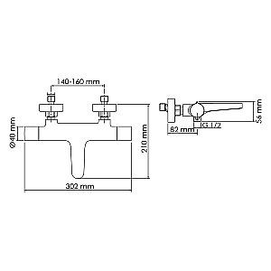 Смеситель для ванны WasserKRAFT Elbe 7411 Thermo купить в интернет-магазине сантехники Sanbest
