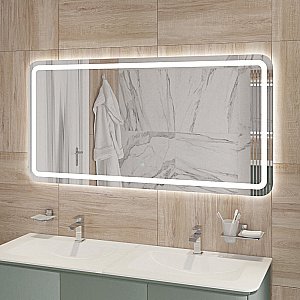 Зеркало с LED подстветкой Cezares STYLUS CZR-SPC-LED-TCH-WARM 150x70 в ванную от интернет-магазине сантехники Sanbest