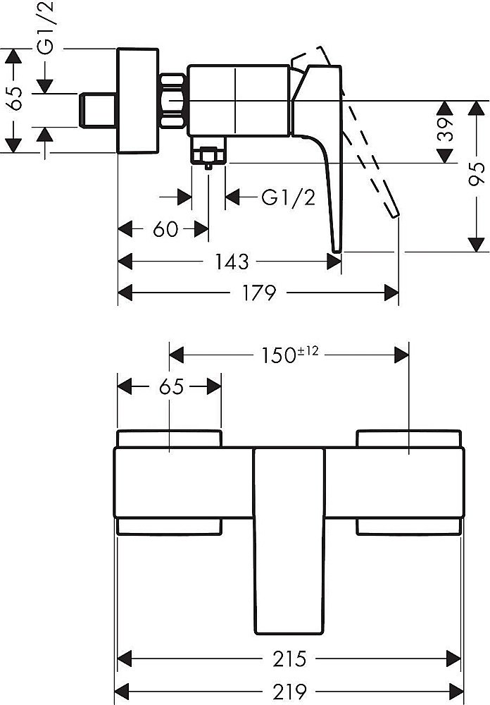 Смеситель для душа Hansgrohe Metropol 32560340 купить в интернет-магазине сантехники Sanbest