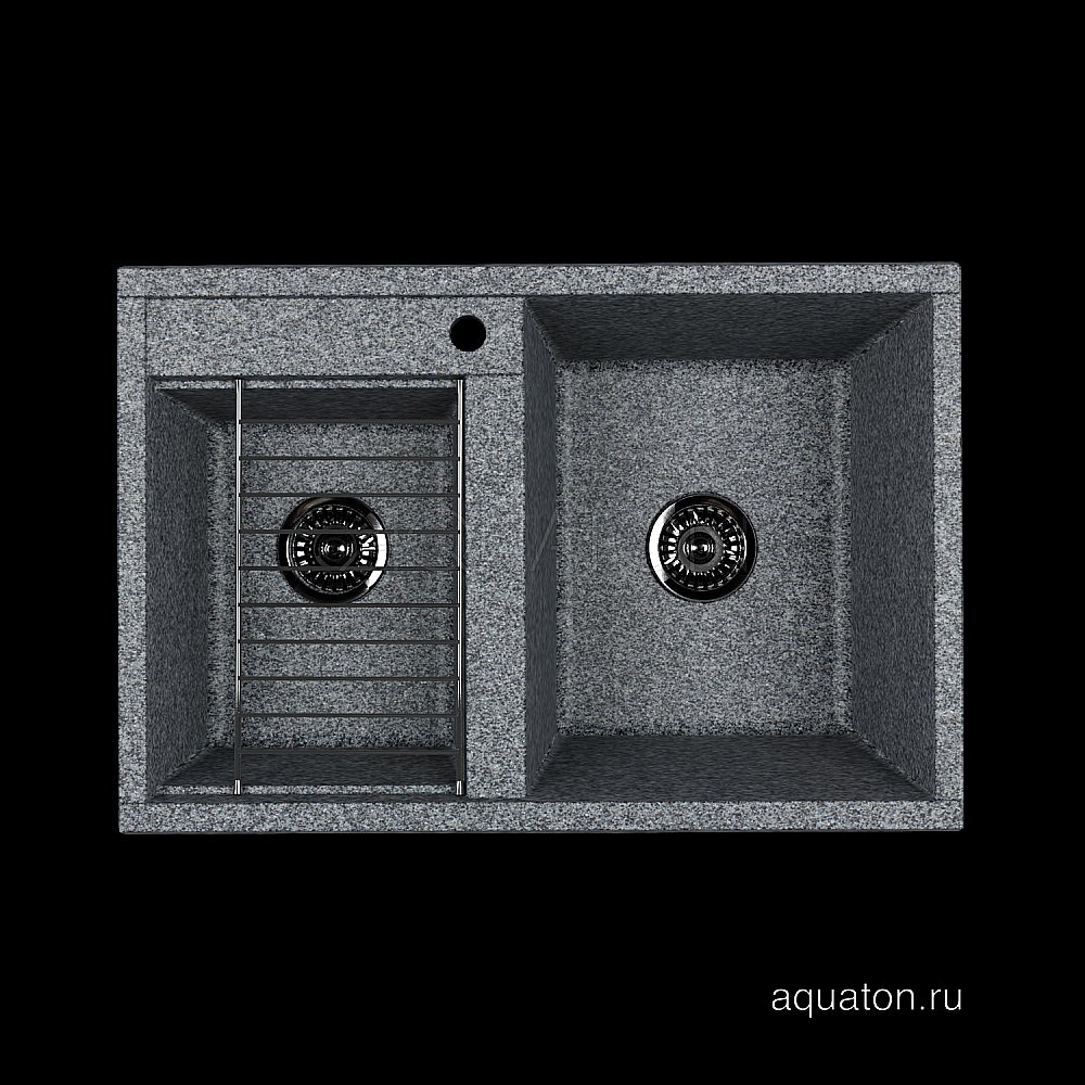 Мойка для кухни Акватон Делия 78 DBL 1A723132DE230 серый купить в интернет-магазине сантехники Sanbest