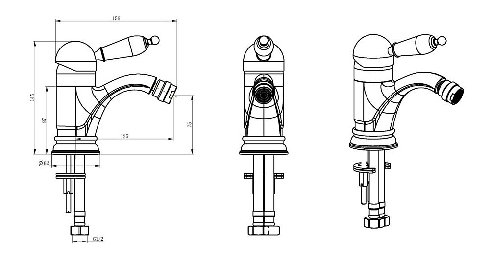 Смеситель для биде Boheme Brilliante Ripresa 346 купить в интернет-магазине сантехники Sanbest