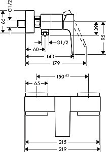 Смеситель для душа Hansgrohe Metropol 32560340 купить в интернет-магазине сантехники Sanbest