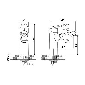 Смеситель для ванны IDDIS Torr TORSB10i07 купить в интернет-магазине сантехники Sanbest