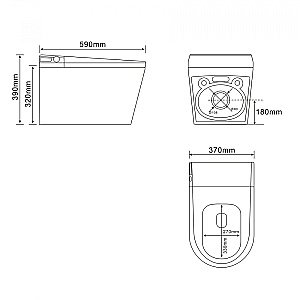 Унитаз-биде подвесной Abber Bequem AC1119S электронный, импульсный смыв, с крышкой микролифт белый купить в интернет-магазине Sanbest