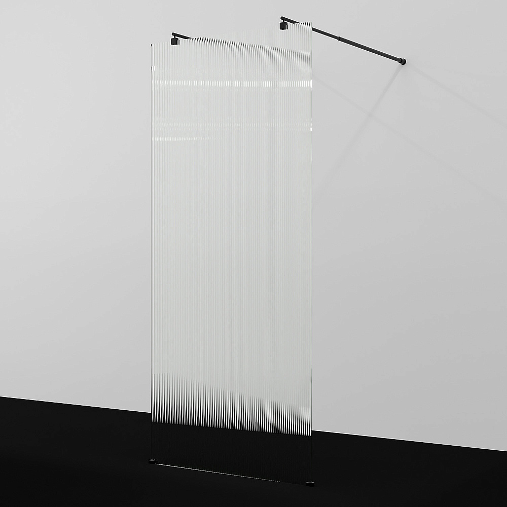 Душевое ограждение WasserKRAFT Vechte 60W46MB-FL 110 фиксатор черный/стекло рифленое купить в интернет-магазине Sanbest