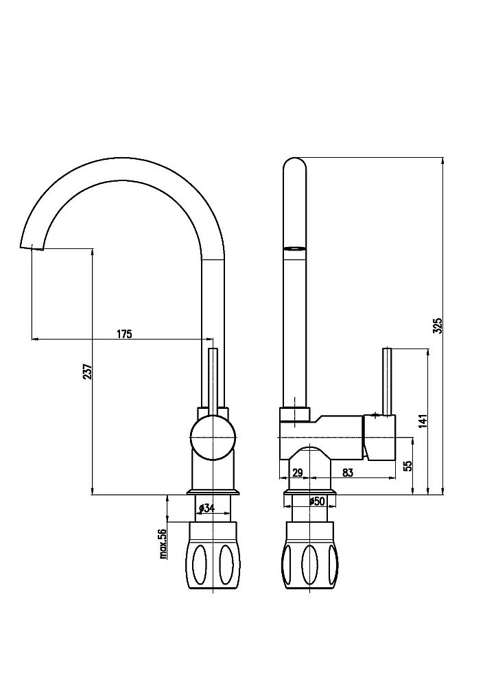 Смеситель для кухни Rav-Slezak SEINA SE908.5/4CMAT купить в интернет-магазине сантехники Sanbest