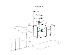 Тумба с раковиной Акватон Ария 50 белая глянцевая для ванной в интернет-магазине Sanbest