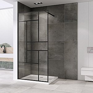 Душевое ограждение ABBER Immer Offen AG63120B8 120 стекло прозрачное/профиль черный купить в интернет-магазине Sanbest