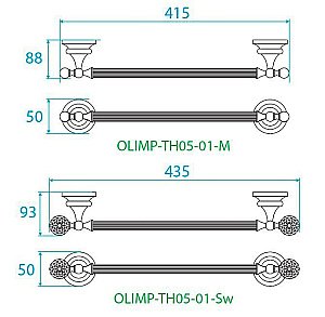 Полотенцедержатель Cezares OLIMP-TH05-03-24-M золото 24 карат купить в интернет-магазине сантехники Sanbest