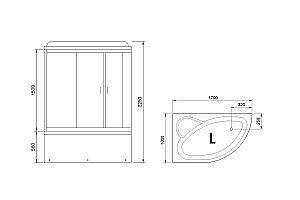 Душевая кабина Royal Bath RB170ALP-C-CH 170x100 профиль хром/стекло матовое купить в интернет-магазине Sanbest