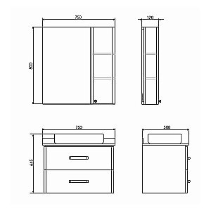 Тумба с раковиной Comforty Амстердам 00-00004668 75 белая для ванной в интернет-магазине Sanbest