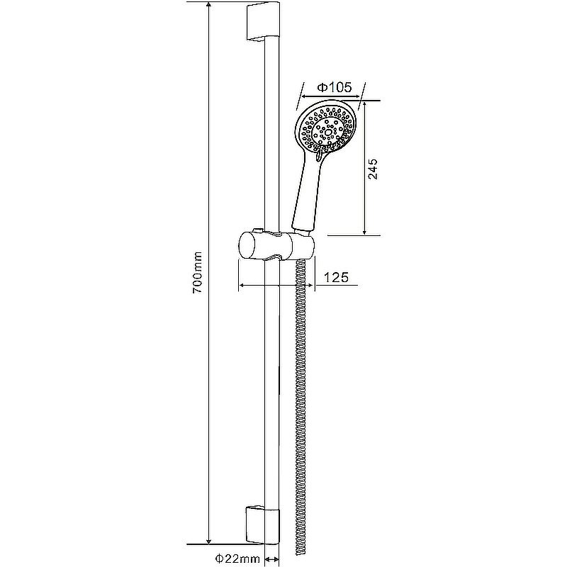 Душевой гарнитур Orange O-Shower OS801cr хром купить в интернет-магазине сантехники Sanbest