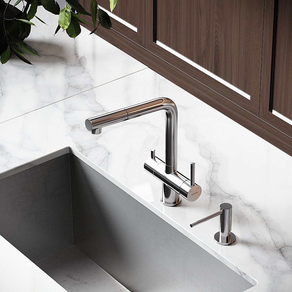 Смеситель для кухни Sancos Spin SC4015BN брашированный никель купить в интернет-магазине сантехники Sanbest