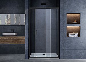 Душевая дверь Vincea Alpha 110 VDS-3AL110CLB стекло прозрачное/профиль черный купить в интернет-магазине Sanbest