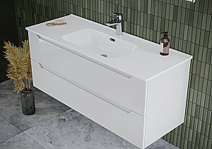 Тумба с раковиной Sancos Norma 2.0 NR2.090W белый глянец для ванной в интернет-магазине Sanbest