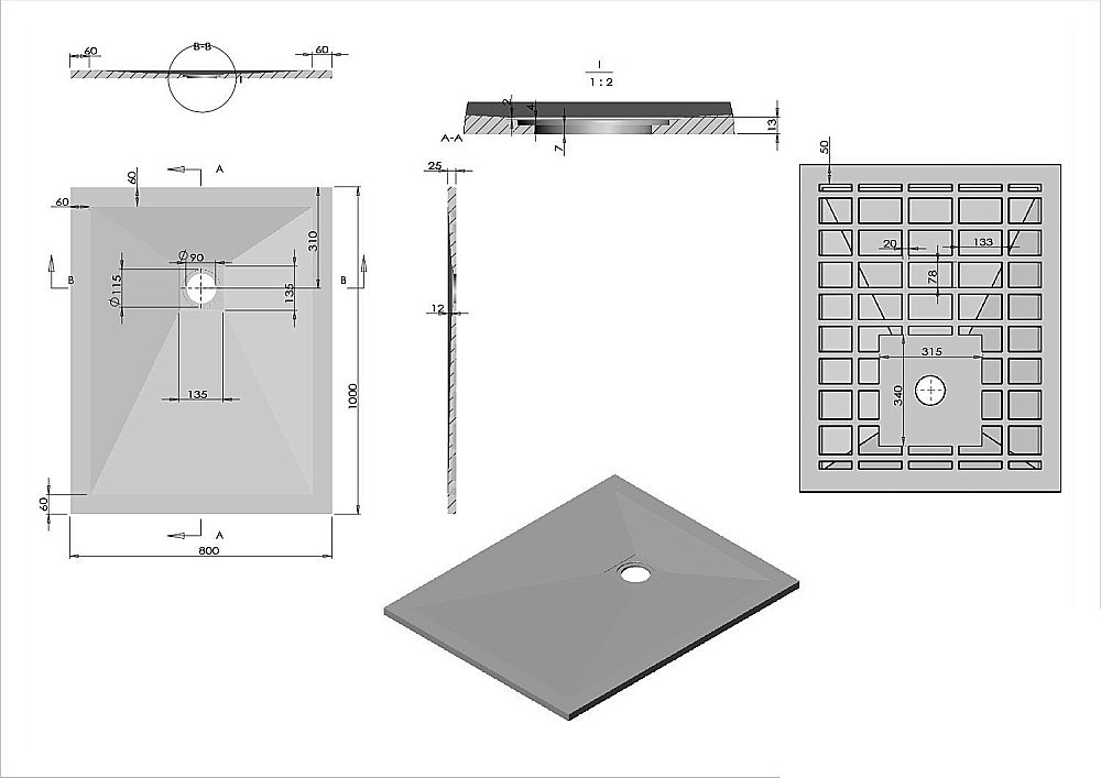 Душевой поддон Vincea VST-4SR8010G 100х80 серый купить в интернет-магазине Sanbest