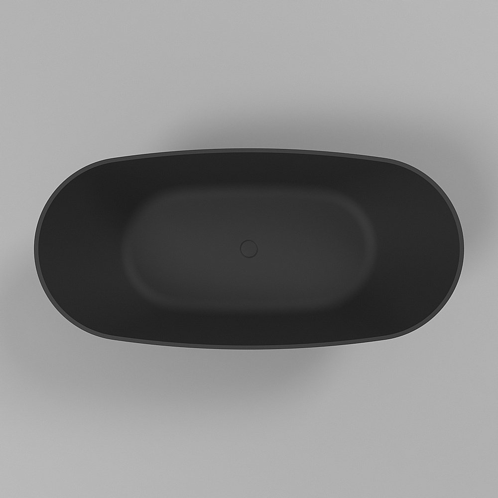 Ванна из искусственного камня WhiteCross Onyx D 160x75 черный матовый купить в интернет-магазине Sanbest