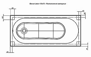 Акриловая ванна Aquanet Lotos 170x75 с каркасом купить в интернет-магазине Sanbest