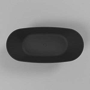 Ванна из искусственного камня WhiteCross Onyx D 160x75 черный матовый купить в интернет-магазине Sanbest