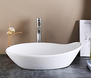 Раковина накладная Ceramalux N 65,5 9052 белая купить в интернет-магазине Sanbest