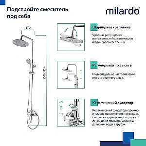 Душевая система Milardo Stripe STRSB1FM06 купить в интернет-магазине сантехники Sanbest