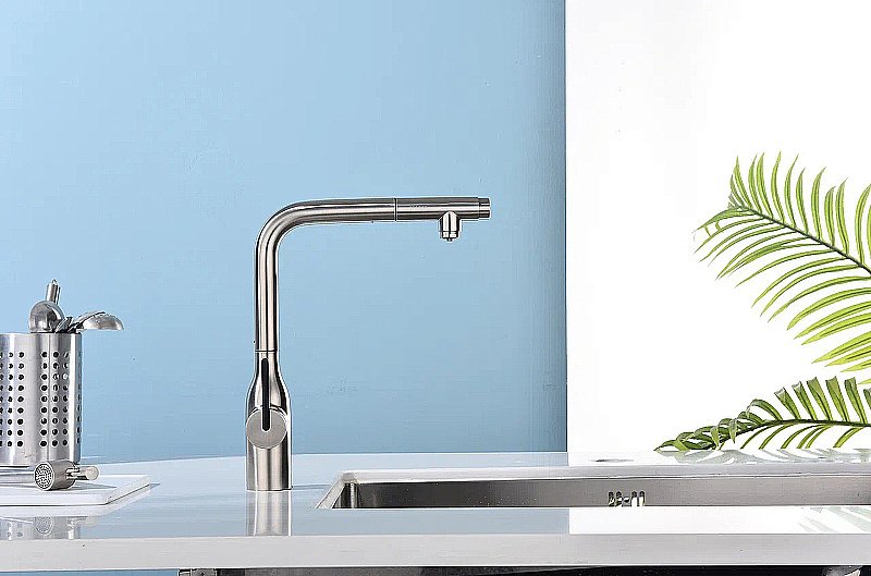Смеситель для кухни Paulmark Viper Vi213105-BS брашированная сталь купить в интернет-магазине сантехники Sanbest