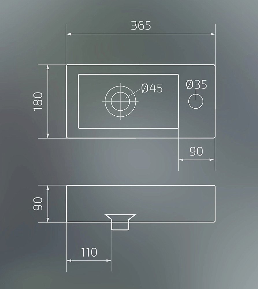Раковина Gid 36,5 N9272 61105L/61105R белая купить в интернет-магазине Sanbest