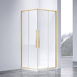 Душевой уголок Vincea Slim-N VSS-4SN9010CLG 100x90 стекло прозрачное/профиль золото брашированное купить в интернет-магазине Sanbest