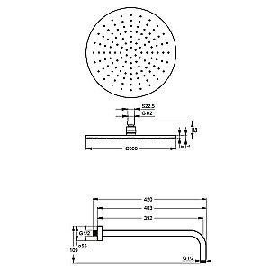 Верхний душ Ideal Standard Idealrain B9443AA купить в интернет-магазине сантехники Sanbest