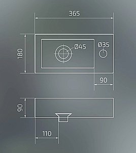 Раковина Gid 36,5 N9272 61105L/61105R белая купить в интернет-магазине Sanbest