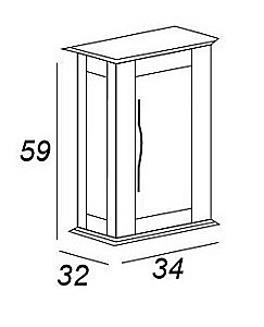 Шкафчик Cezares New Classico TIFFANY 54961 34 Nero grafite для ванной в интернет-магазине сантехники Sanbest