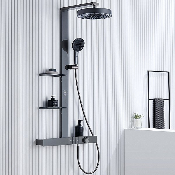 Душевая система Black&White Gravity 9005NGM оружейная сталь купить в интернет-магазине сантехники Sanbest