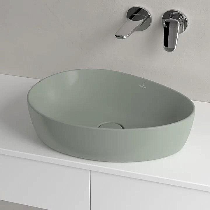 Раковина накладная Villeroy&Boch Antao 51 4A7351R8 утренняя зелень купить в интернет-магазине Sanbest