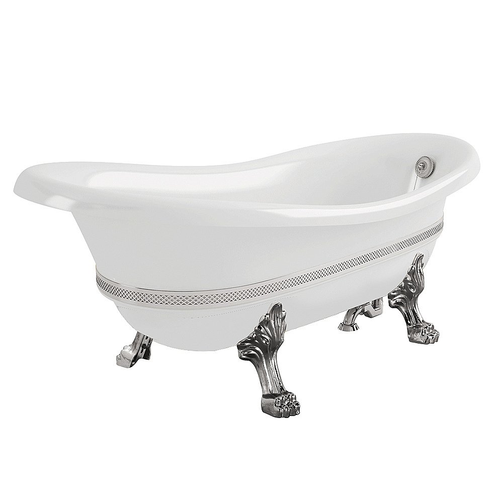 Ванна Migliore Bella DECOR на лапах LEONE STANDART 26990 170х80 белая,хром купить в интернет-магазине Sanbest