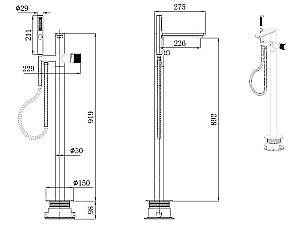 Смеситель для ванны Allen Brau Liberty 5.33012-00 хром купить в интернет-магазине сантехники Sanbest