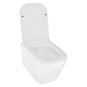 Унитаз подвесной Azario Esconda AZ-2805E белый, безободковый, с крышкой микролифт, слив торнадо купить в интернет-магазине Sanbest