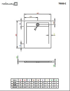 Душевой поддон Radaway Teos C 100x100 HTC100100-74 cemento купить в интернет-магазине Sanbest