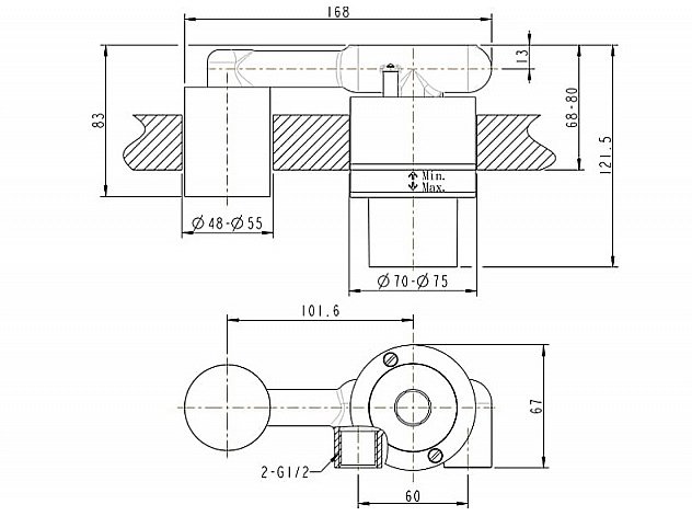 Скрытая часть Bravat Rhein D968C-ENG купить в интернет-магазине сантехники Sanbest