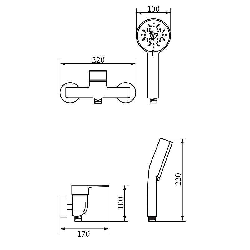 Смеситель для душа Veragio Gritt VR.GTT-7031.CR хром купить в интернет-магазине сантехники Sanbest