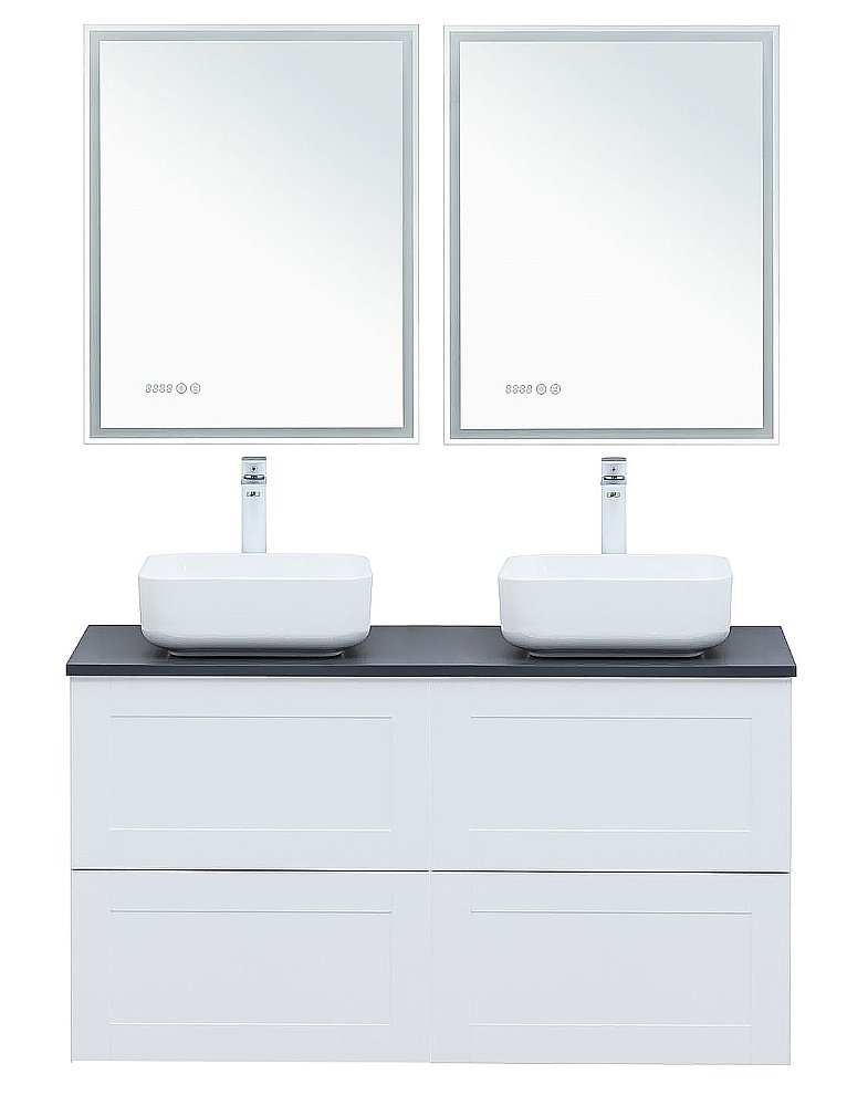 Тумба с раковиной Aquanet Терра 140 белая матовая для ванной в интернет-магазине Sanbest