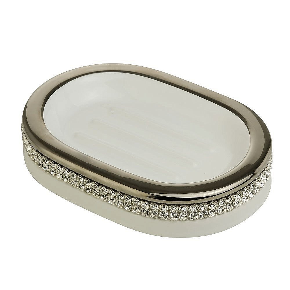 Мыльница Migliore Dubai 28456 белая керамика/платина-swarovski купить в интернет-магазине сантехники Sanbest