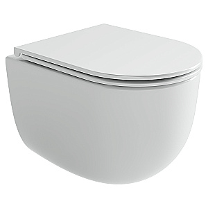 Унитаз подвесной Ceramica Nova Voga CN4012T белый, безободковый, с крышкой микролифт, слив торнадо купить в интернет-магазине Sanbest
