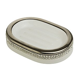 Мыльница Migliore Dubai 28456 белая керамика/платина-swarovski купить в интернет-магазине сантехники Sanbest