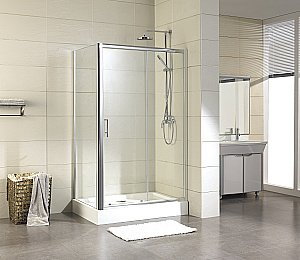 Душевой уголок Aquanet Delta NPE1131 160х90 стекло прозрачное/профиль хром купить в интернет-магазине Sanbest