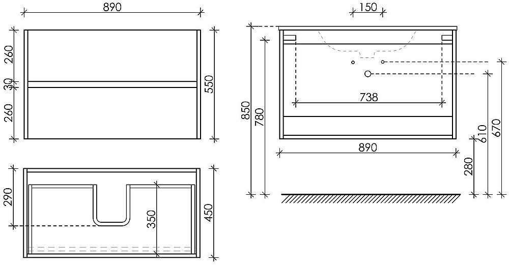 Тумба с раковиной Sancos Urban UR90W белый глянец для ванной в интернет-магазине Sanbest
