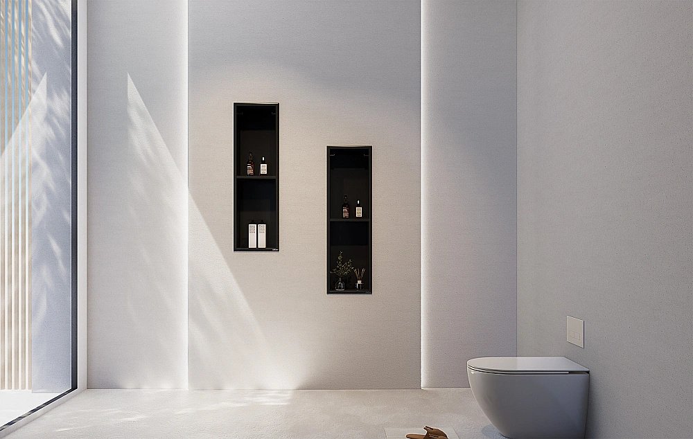 Скрытая настенная ниша Abber Nischen AN3002MB черная матовая купить в интернет-магазине сантехники Sanbest