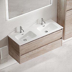 Тумба с раковиной Sancos Libra 120 LB120-2EG дуб галифакс натуральный для ванной в интернет-магазине Sanbest